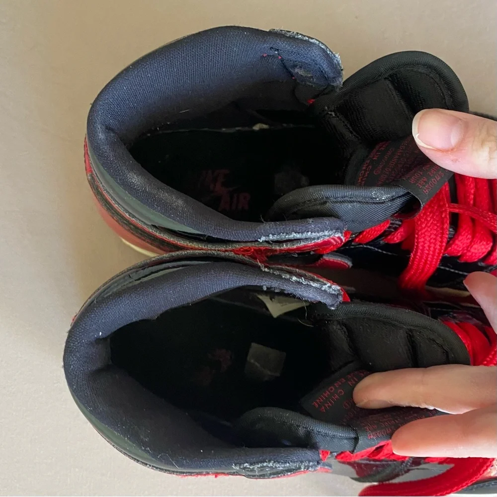 Jordan Men’s High Top Sneakers in Red and Black